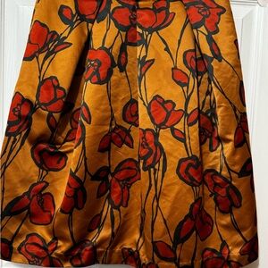 Simply Vera Vera Wang Orange and Black Knee-Length Bubble Skirt
